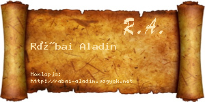 Rábai Aladin névjegykártya